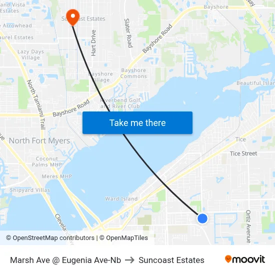 Marsh Ave @ Eugenia Ave-Nb to Suncoast Estates map