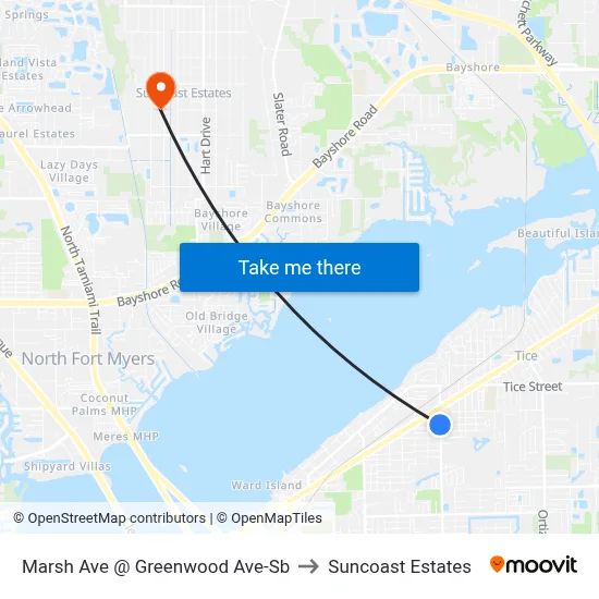 Marsh Ave @ Greenwood Ave-Sb to Suncoast Estates map