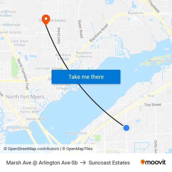 Marsh Ave @ Arlington Ave-Sb to Suncoast Estates map