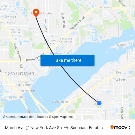 Marsh Ave @ New York Ave-Sb to Suncoast Estates map