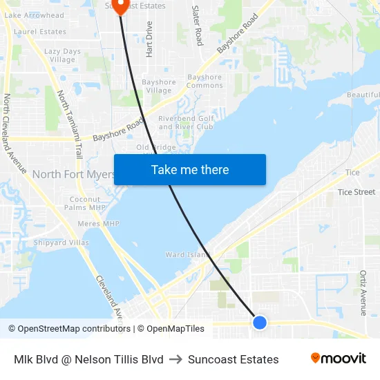 Mlk Blvd @ Nelson Tillis Blvd to Suncoast Estates map