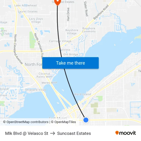Mlk Blvd @ Velasco St to Suncoast Estates map