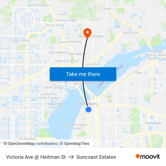 Victoria Ave @ Heitman St to Suncoast Estates map