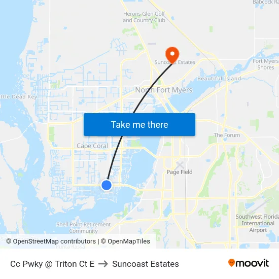 Cc Pwky @ Triton Ct E to Suncoast Estates map