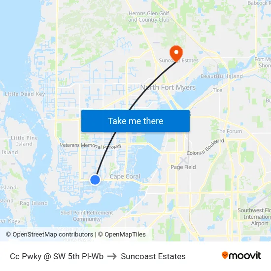 Cc Pwky @ SW 5th Pl-Wb to Suncoast Estates map