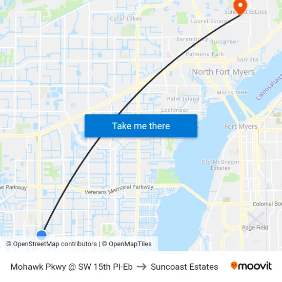 Mohawk Pkwy @ SW 15th Pl-Eb to Suncoast Estates map