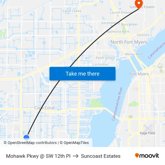 Mohawk Pkwy @ SW 12th Pl to Suncoast Estates map