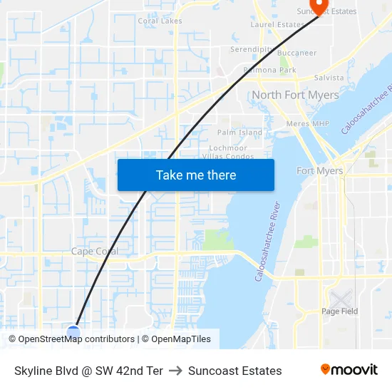 Skyline Blvd @ SW 42nd Ter to Suncoast Estates map