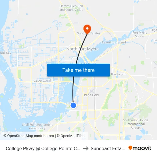 College Pkwy @ College Pointe Ct-Eb to Suncoast Estates map
