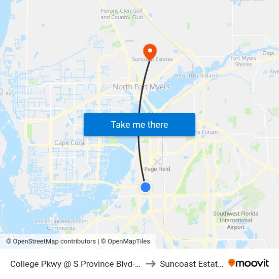 College Pkwy @ S Province Blvd-Wb to Suncoast Estates map