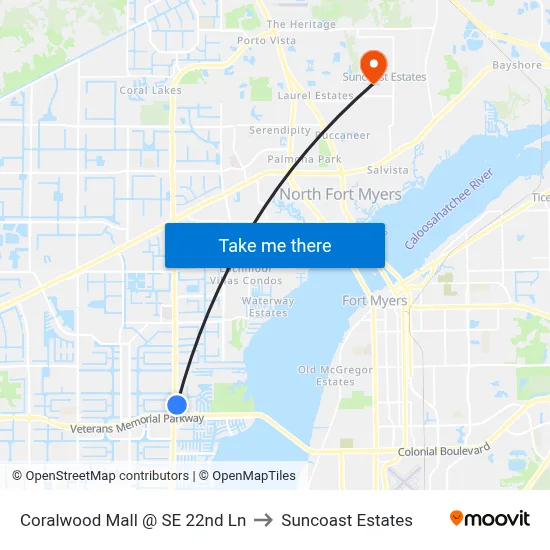 Coralwood Mall @ SE 22nd Ln to Suncoast Estates map