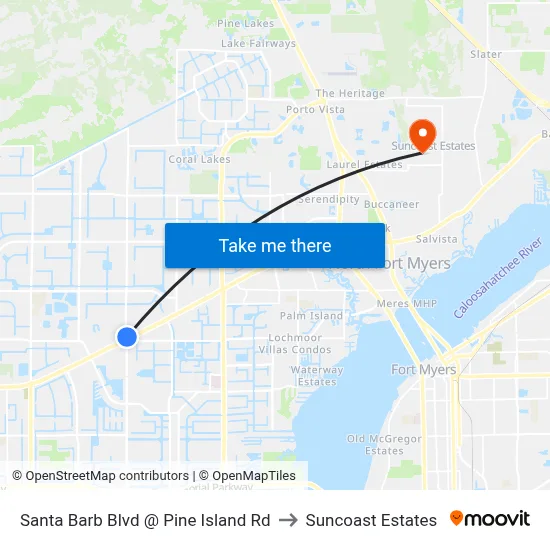 Santa Barb Blvd @ Pine Island Rd to Suncoast Estates map