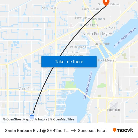 Santa Barbara Blvd @ SE 42nd Ter to Suncoast Estates map