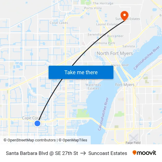 Santa Barbara Blvd @ SE 27th St to Suncoast Estates map