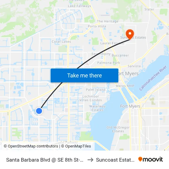 Santa Barbara Blvd @ SE 8th St-Nb to Suncoast Estates map