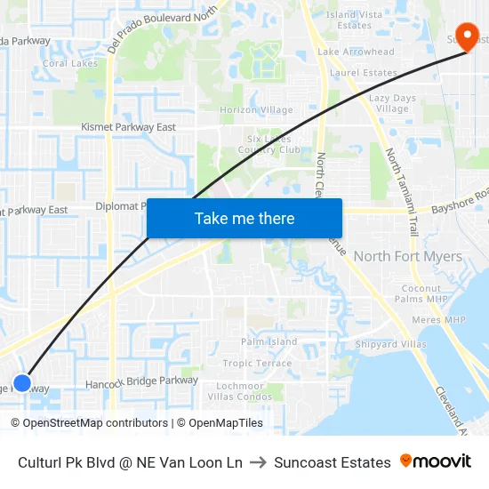 Culturl Pk Blvd @ NE Van Loon Ln to Suncoast Estates map