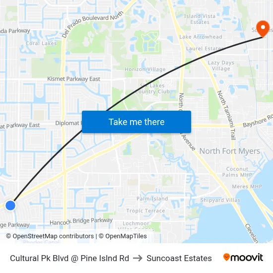 Cultural Pk Blvd @ Pine Islnd Rd to Suncoast Estates map