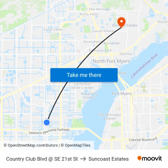 Country Club Blvd @ SE 21st St to Suncoast Estates map