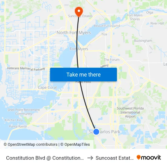 Constitution Blvd @ Constitution Cir to Suncoast Estates map