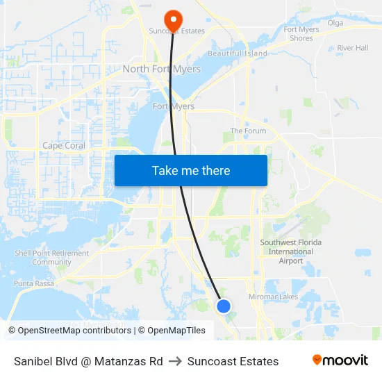 Sanibel Blvd @ Matanzas Rd to Suncoast Estates map