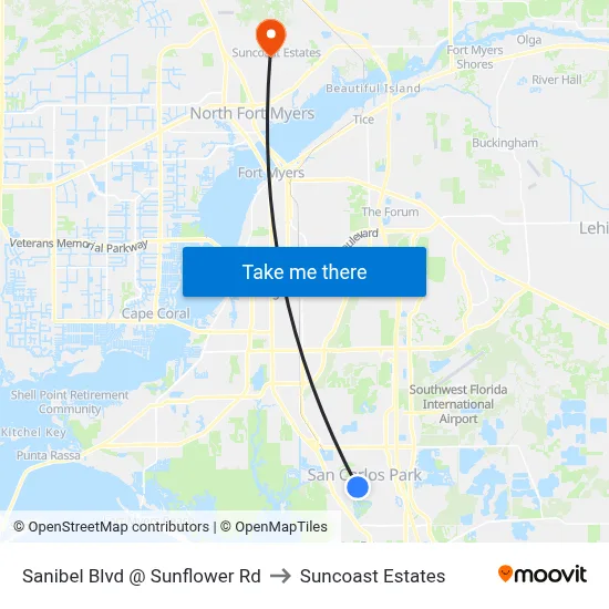 Sanibel Blvd @ Sunflower Rd to Suncoast Estates map