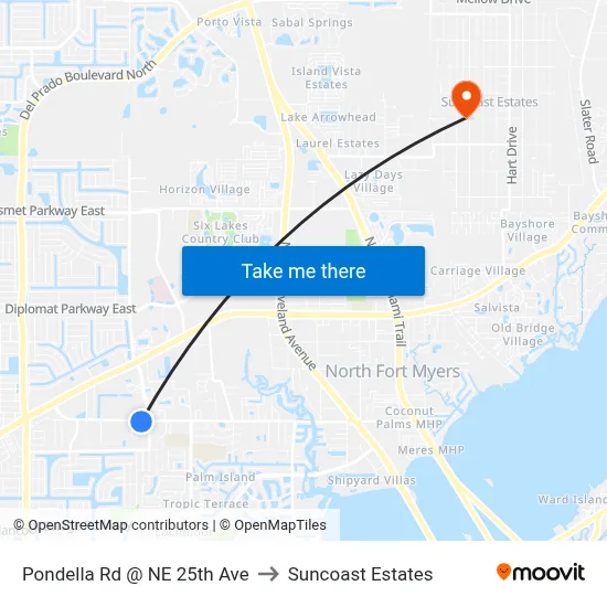 Pondella Rd @ NE 25th Ave to Suncoast Estates map