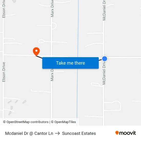 Mcdaniel Dr @ Cantor Ln to Suncoast Estates map