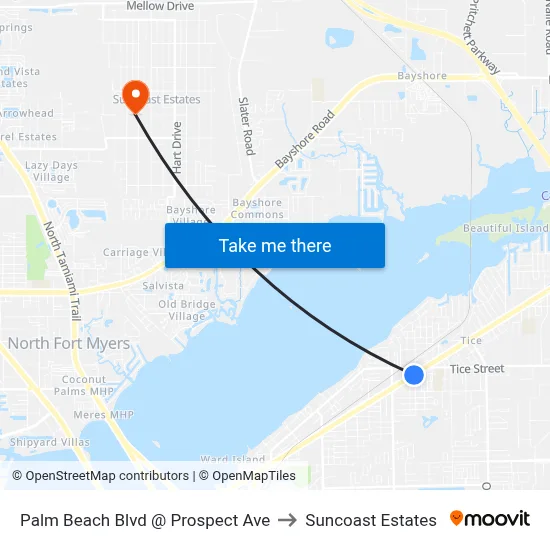 Palm Beach Blvd @ Prospect Ave to Suncoast Estates map