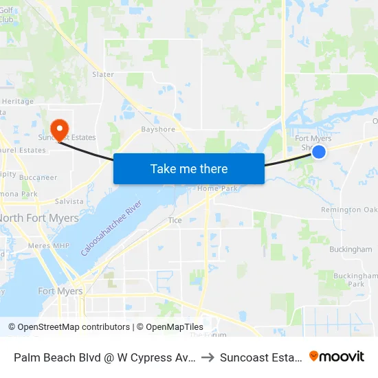 Palm Beach Blvd @ W Cypress Ave-Eb to Suncoast Estates map