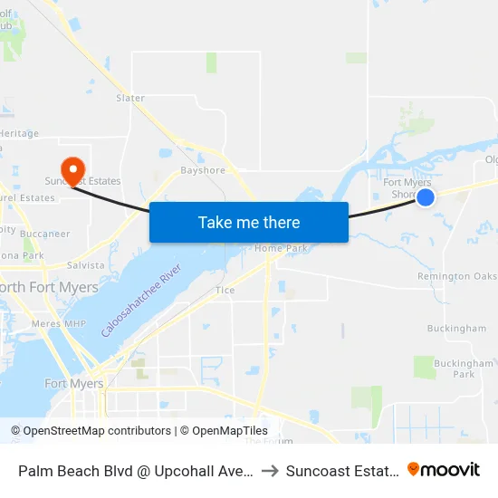 Palm Beach Blvd @ Upcohall Ave-Eb to Suncoast Estates map