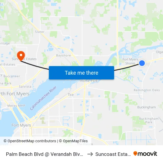 Palm Beach Blvd @ Verandah Blvd-Eb2 to Suncoast Estates map