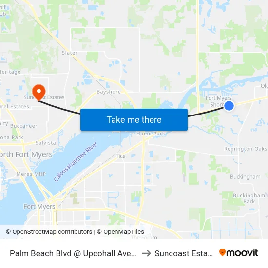 Palm Beach Blvd @ Upcohall Ave-Wb to Suncoast Estates map