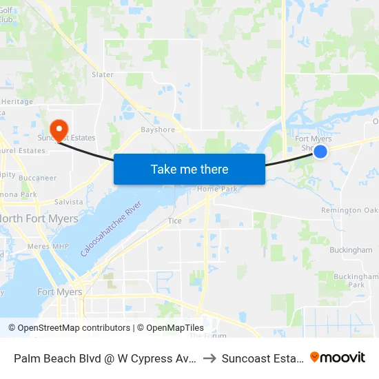 Palm Beach Blvd @ W Cypress Ave-Wb to Suncoast Estates map