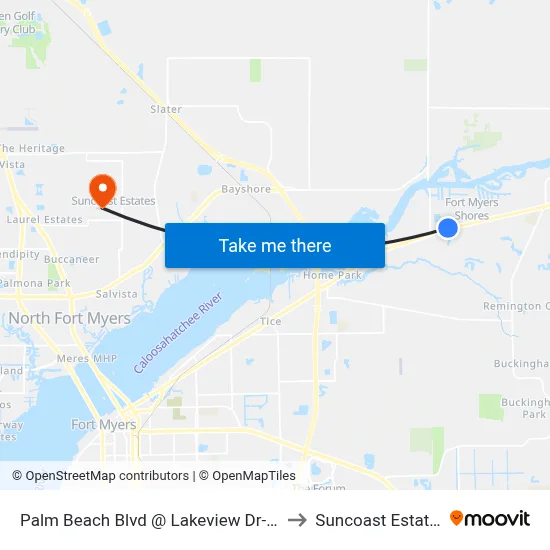 Palm Beach Blvd @ Lakeview Dr-Wb to Suncoast Estates map
