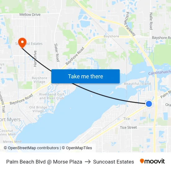 Palm Beach Blvd @ Morse Plaza to Suncoast Estates map