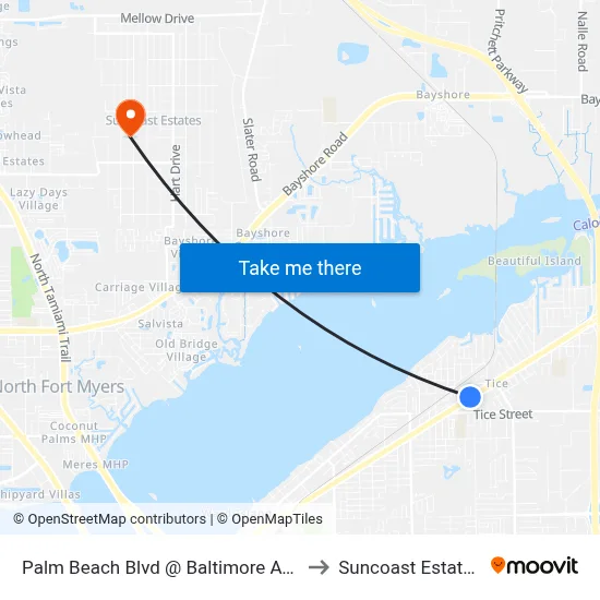 Palm Beach Blvd @ Baltimore Ave to Suncoast Estates map