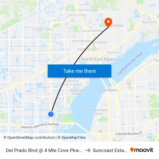 Del Prado Blvd @ 4 Mle Cove Pkwy-Nb to Suncoast Estates map