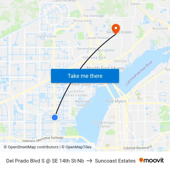 Del Prado Blvd S @ SE 14th St-Nb to Suncoast Estates map