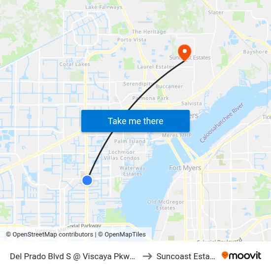Del Prado Blvd S @ Viscaya Pkwy-Nb to Suncoast Estates map