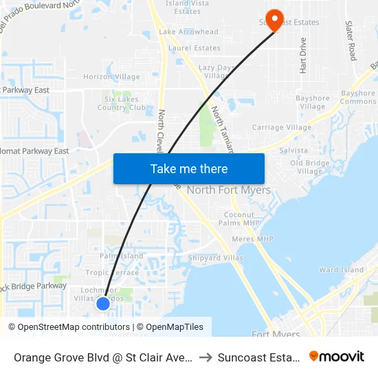 Orange Grove Blvd @ St Clair Ave-Nb to Suncoast Estates map