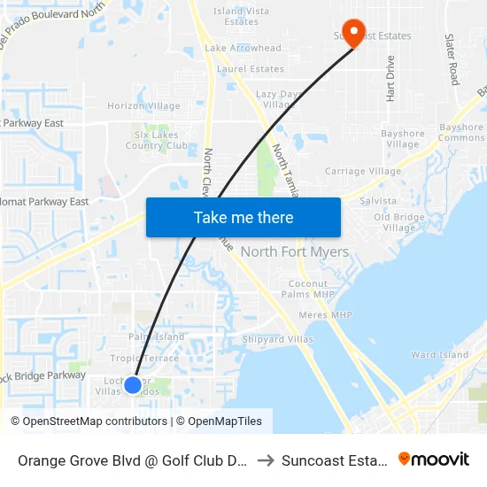 Orange Grove Blvd @ Golf Club Dr-Nb to Suncoast Estates map