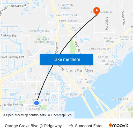 Orange Grove Blvd @ Ridgeway Dr to Suncoast Estates map