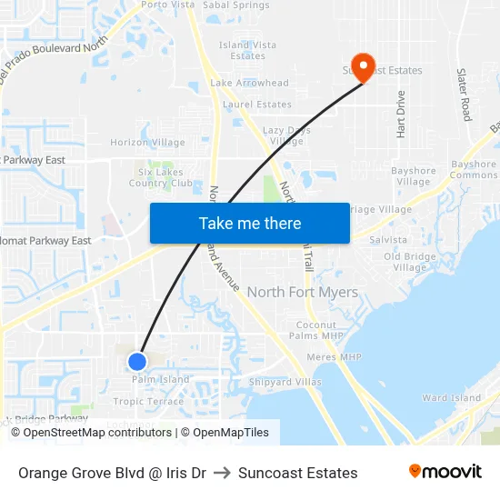 Orange Grove Blvd @ Iris Dr to Suncoast Estates map