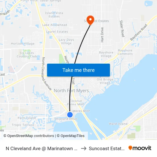 N Cleveland Ave @ Marinatown Ln to Suncoast Estates map