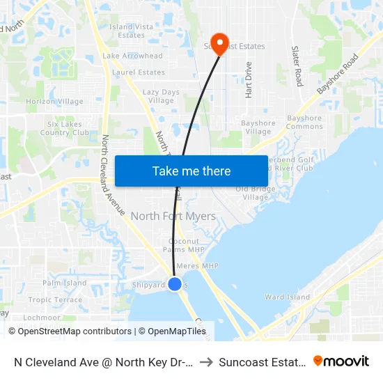N Cleveland Ave @ North Key Dr-Nb to Suncoast Estates map