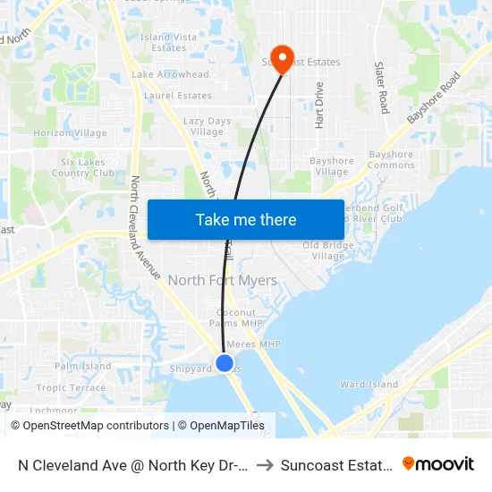N Cleveland Ave @ North Key Dr-Sb to Suncoast Estates map