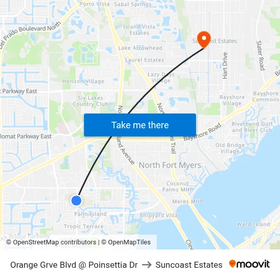 Orange Grve Blvd @ Poinsettia Dr to Suncoast Estates map
