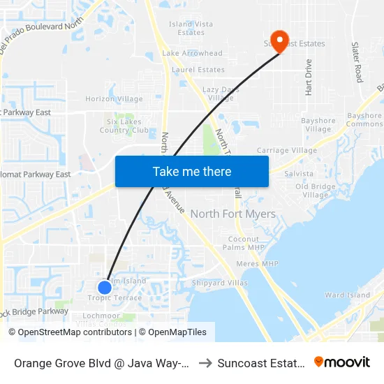 Orange Grove Blvd @ Java Way-Sb to Suncoast Estates map