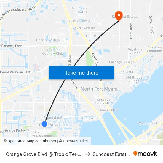 Orange Grove Blvd @ Tropic Ter-Sb to Suncoast Estates map