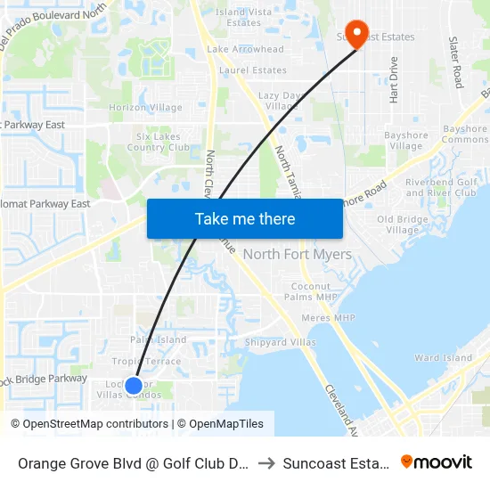 Orange Grove Blvd @ Golf Club Dr-Sb to Suncoast Estates map